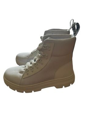 Dr. Martens Women's Lace-Up Canvas Combat Boots - white size 8